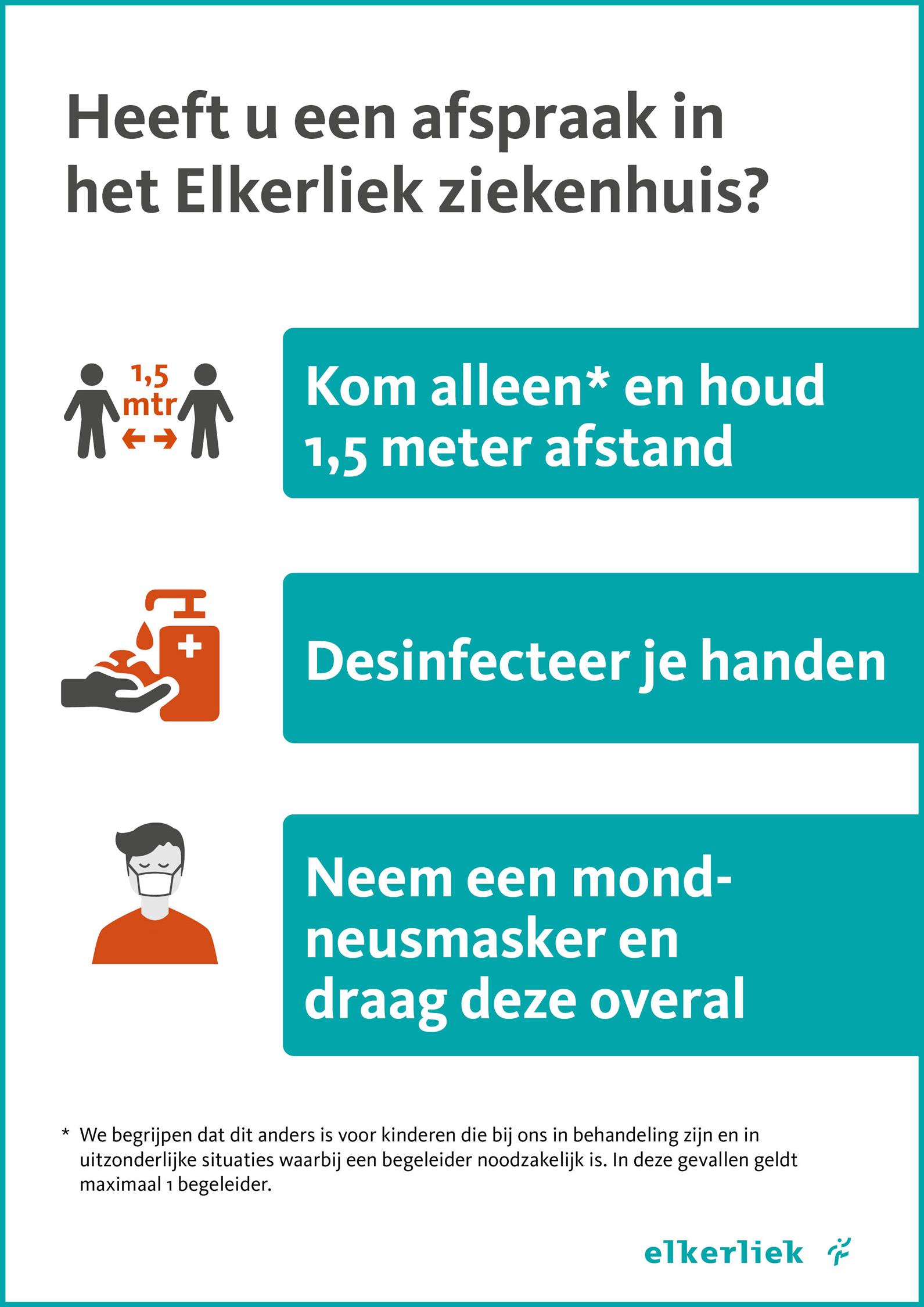Kom zonder begeleiding naar uw afspraak
