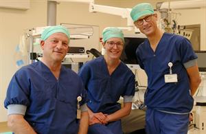 (v.l.n.r.) dr. Wegdam, drs. Schipper en dr. de vries Reilingh, chirurgen van het Expertisecentrum voor lies- en buikwandbreuken