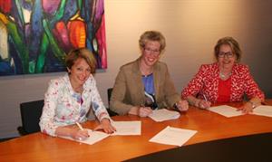 V.l.n.r. Ine Eijdems, Anja Panhuizen en Betty van de Walle